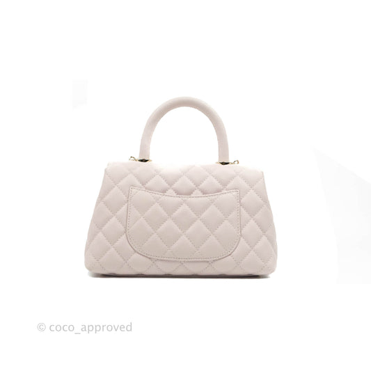 Chanel Small Coco Handle Light Lilac Pink Caviar Gold Hardware