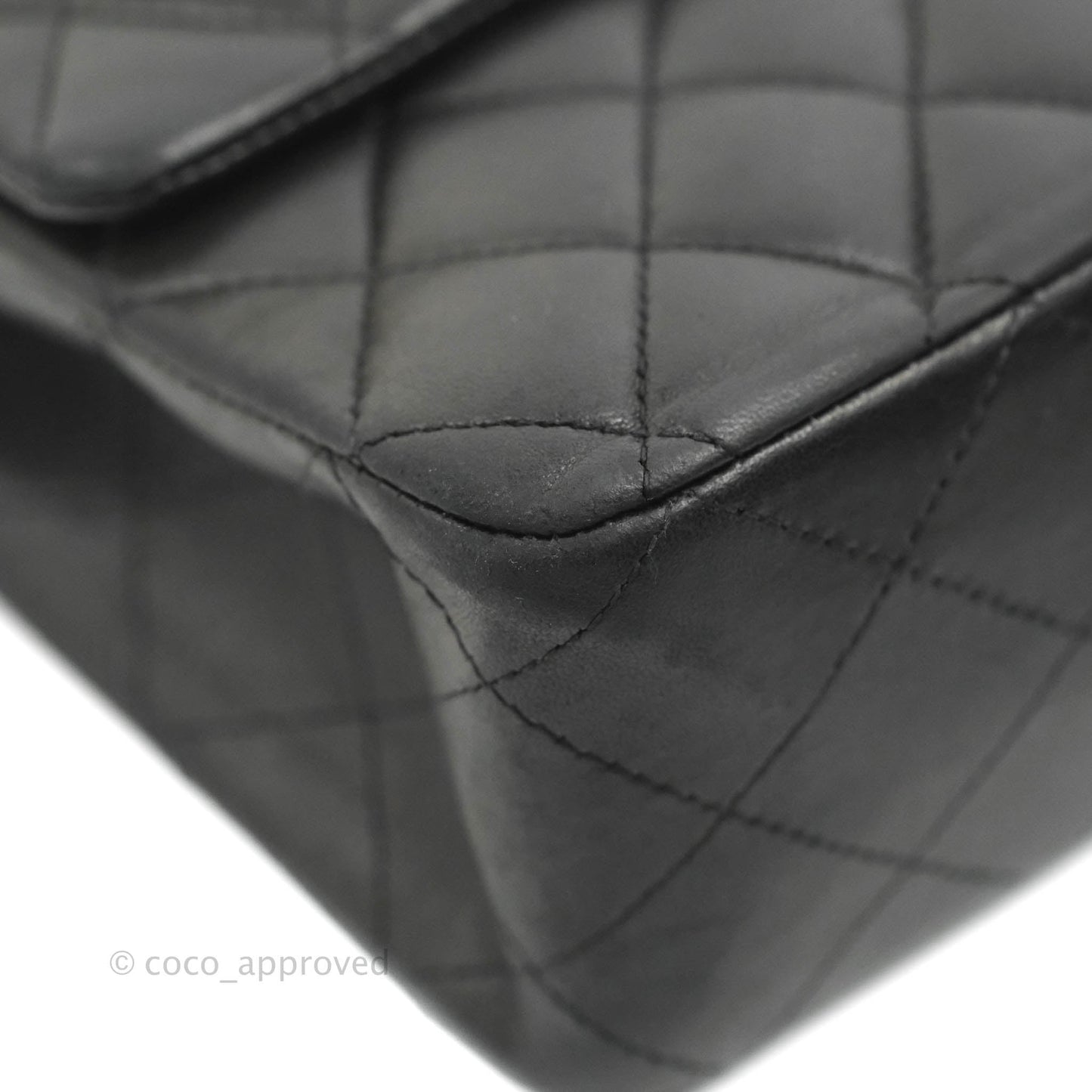 Chanel Medium Classic Quilted Flap Black Lambskin Silver Hardware