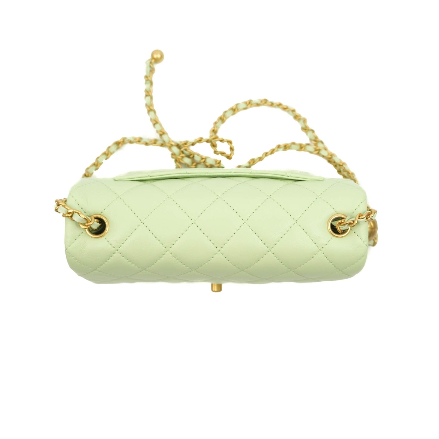 Chanel Mini Rectangular Pearl Crush Avocado Green Lambskin Aged Gold Hardware 22C