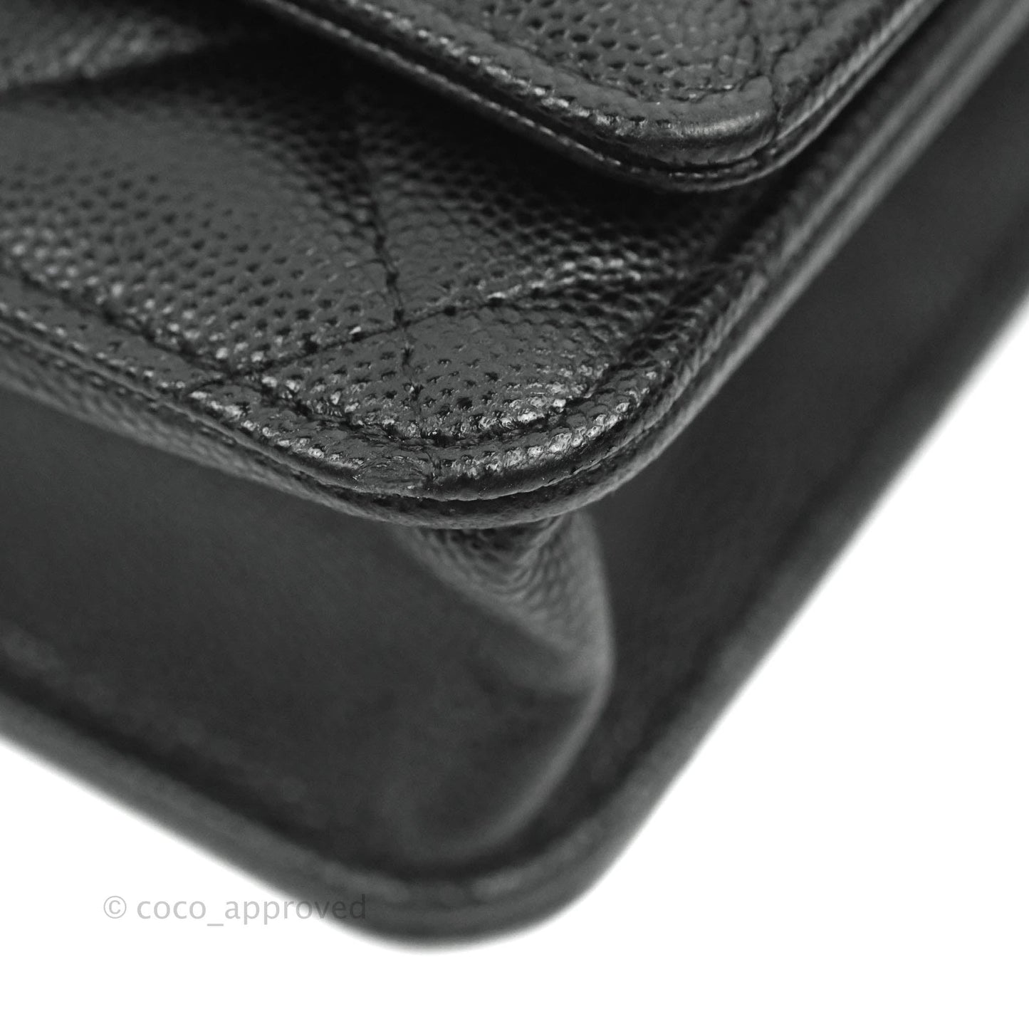 Chanel Quilted WOC Black Caviar Gold Hardware With Charms