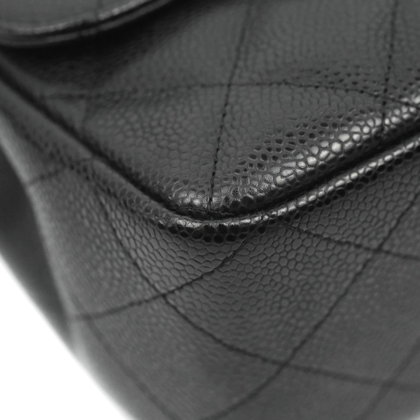Chanel Jumbo Single Flap Black Caviar Silver Hardware