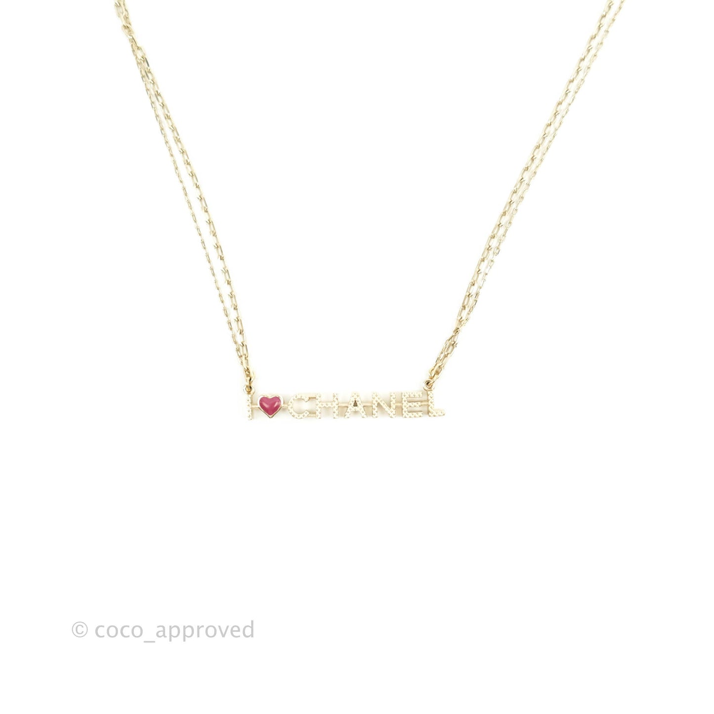 Chanel I love Chanel Necklace Gold Tone 17P