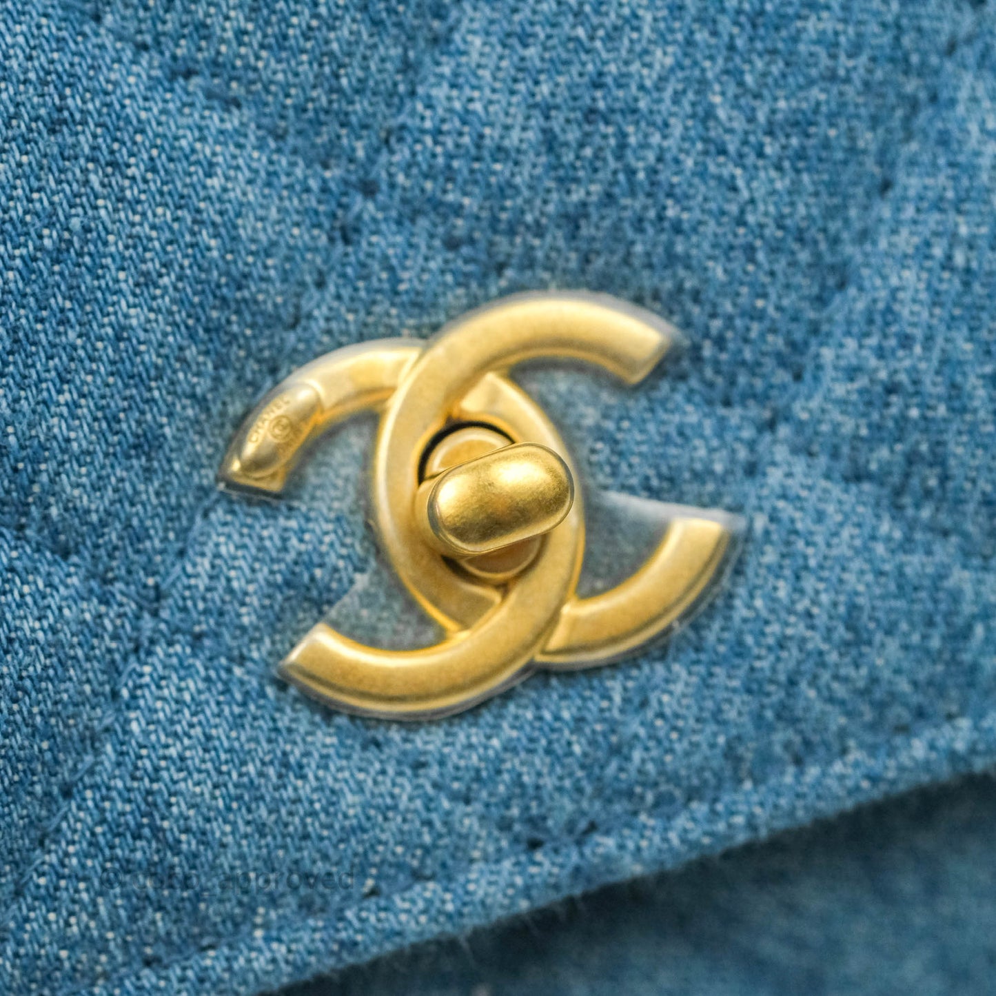 Chanel Quilted Pearl Crush Wallet on Chain WOC Denim Aged Gold Hardware
