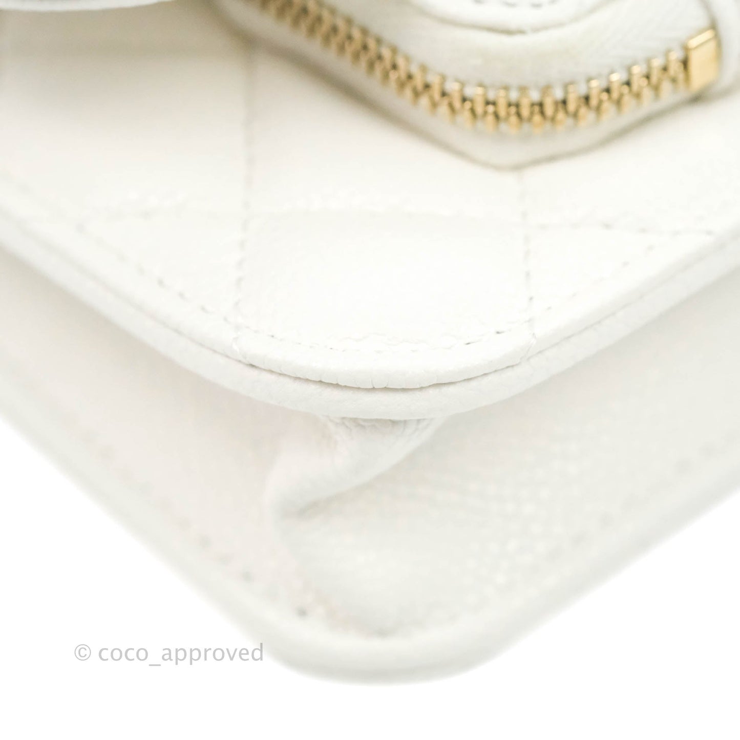 Chanel Business Affinity Clutch With Chain White Caviar Gold Hardware