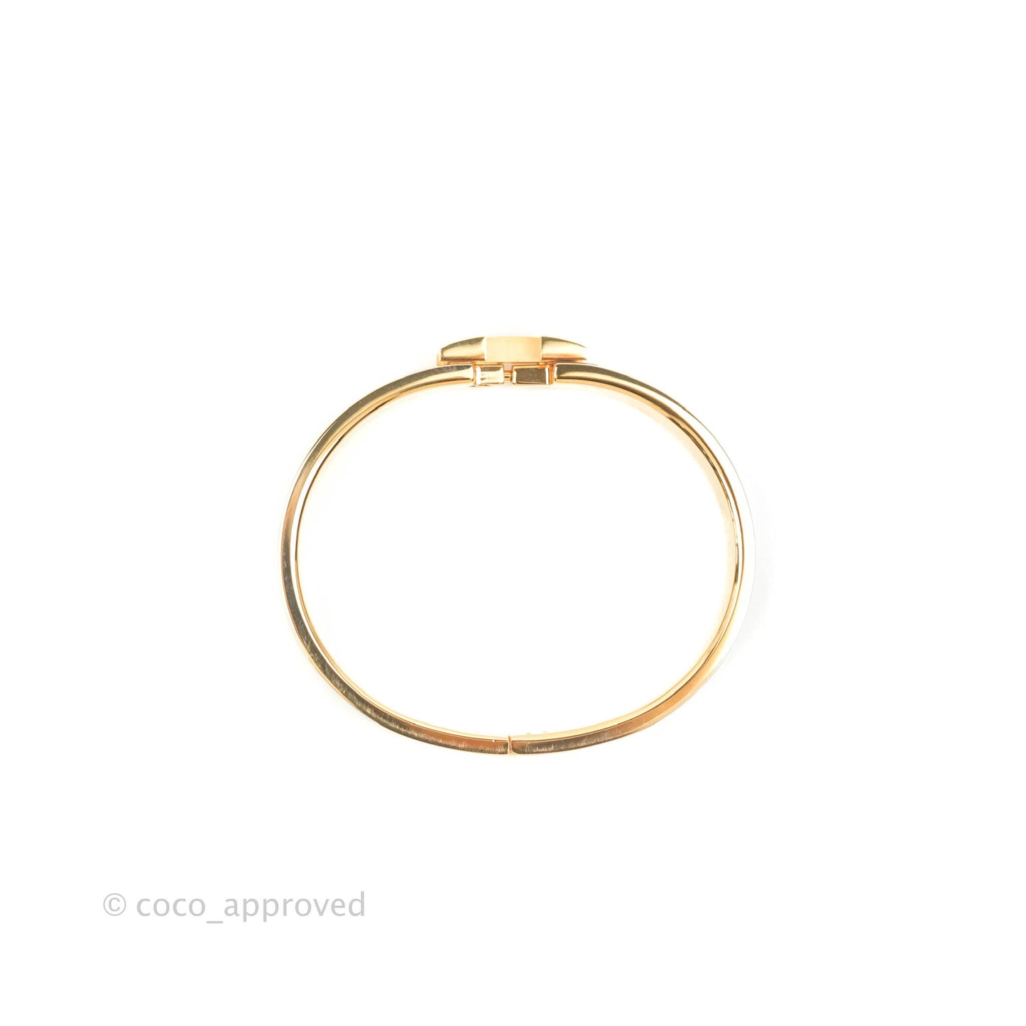Hermès Clic H Bracelet Bleu Polaire Rose Gold PM