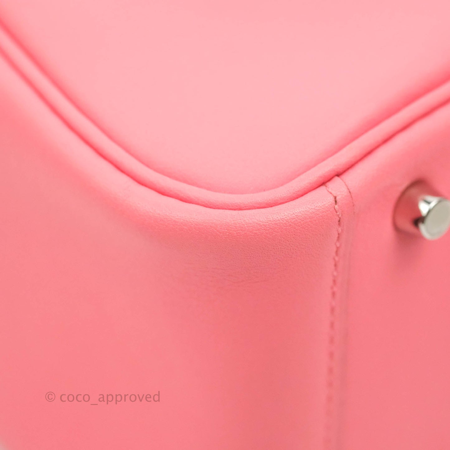 Hermès Mini Lindy 20 Rose Ete Swift Palladium Hardware