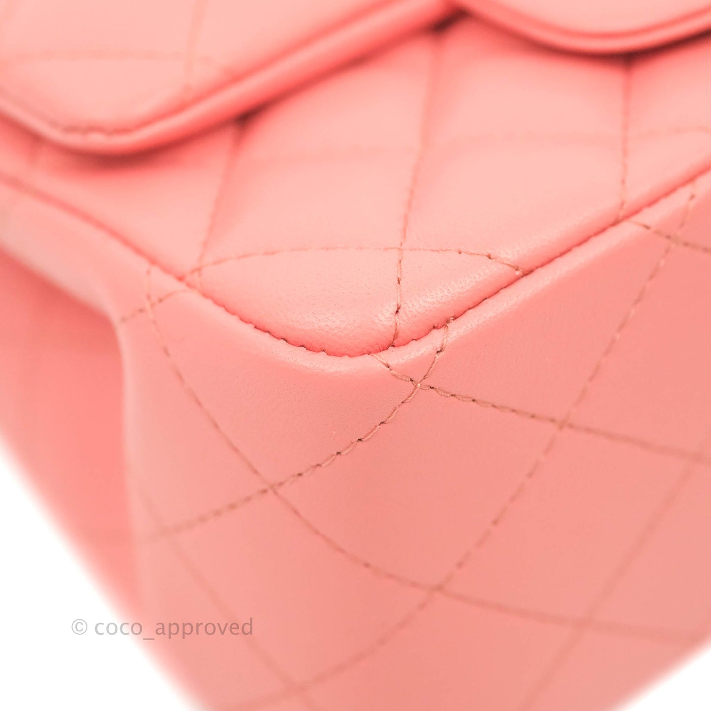 Chanel Quilted Mini Square Pink Lambskin Gold Hardware