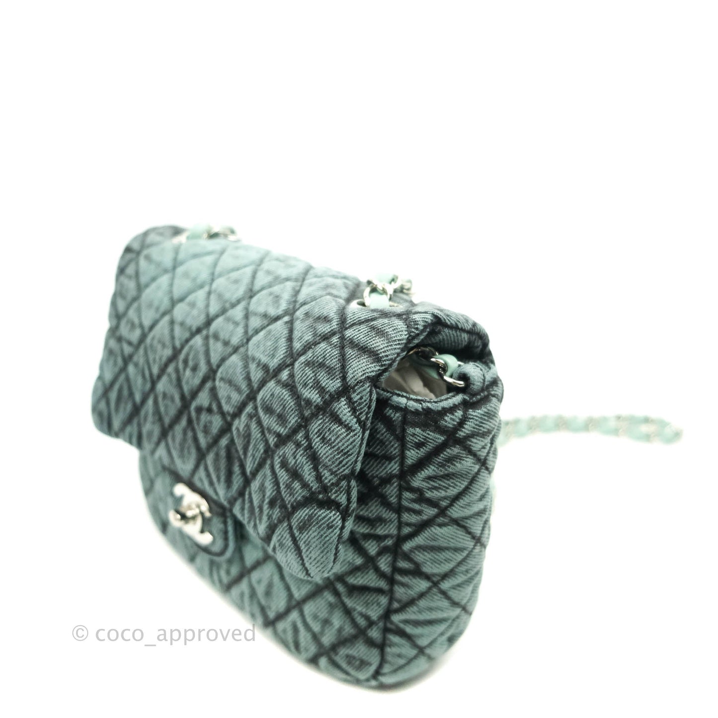 Chanel Denimpression Quilted Small Flap Green Black