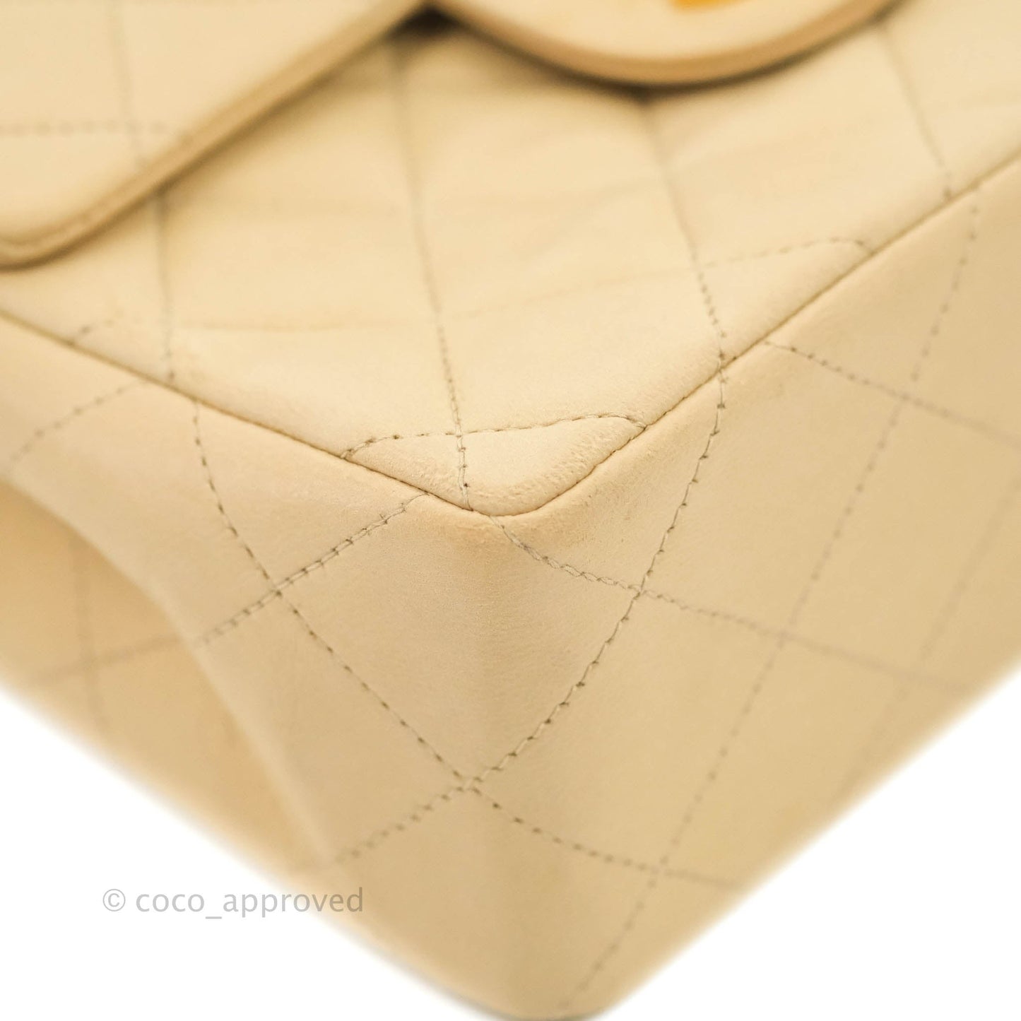 Chanel Vintage Mini Square Beige Lambskin 24K Gold Hardware