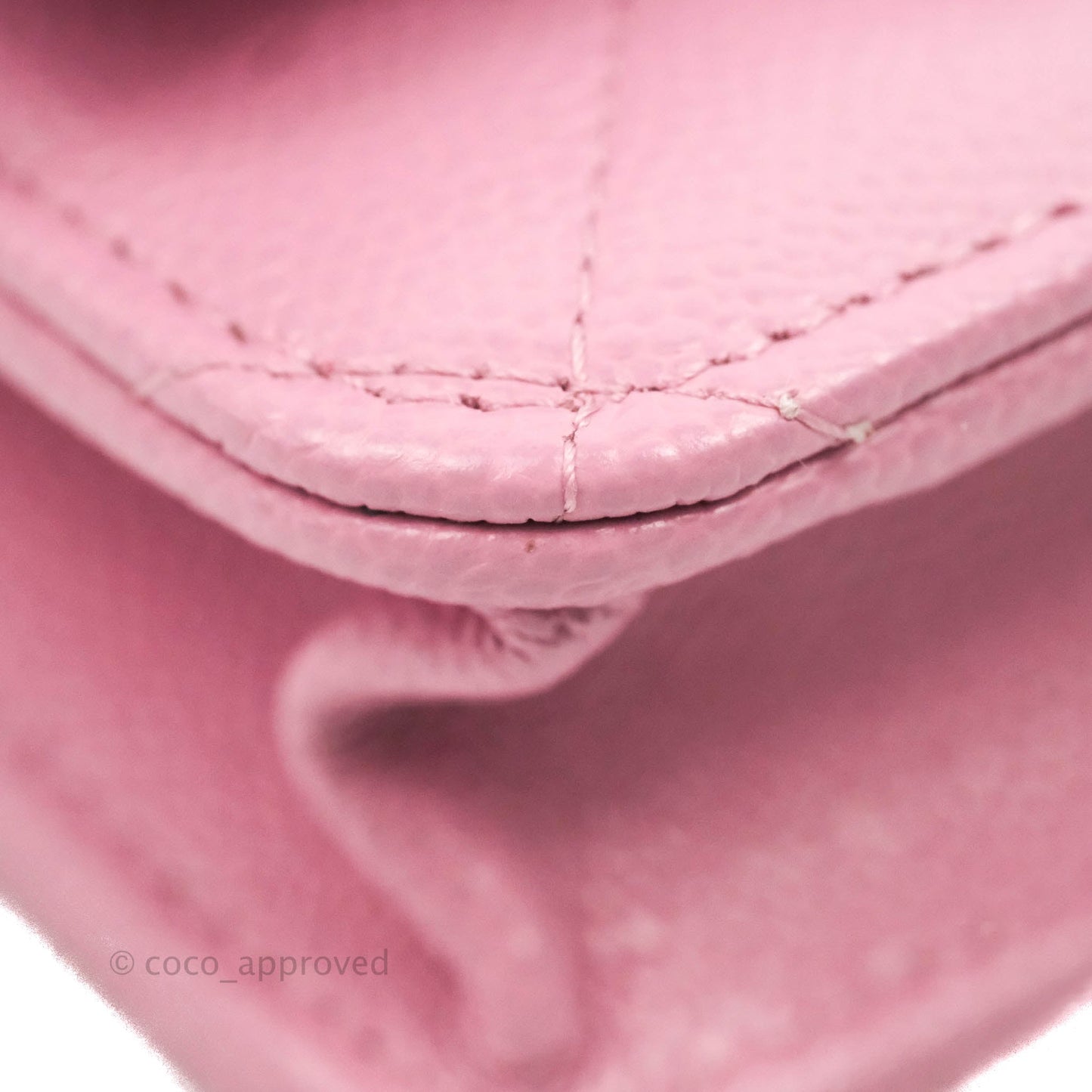 Chanel Top Handle Wallet On Chain WOC Pink Caviar Gold Hardware 22S