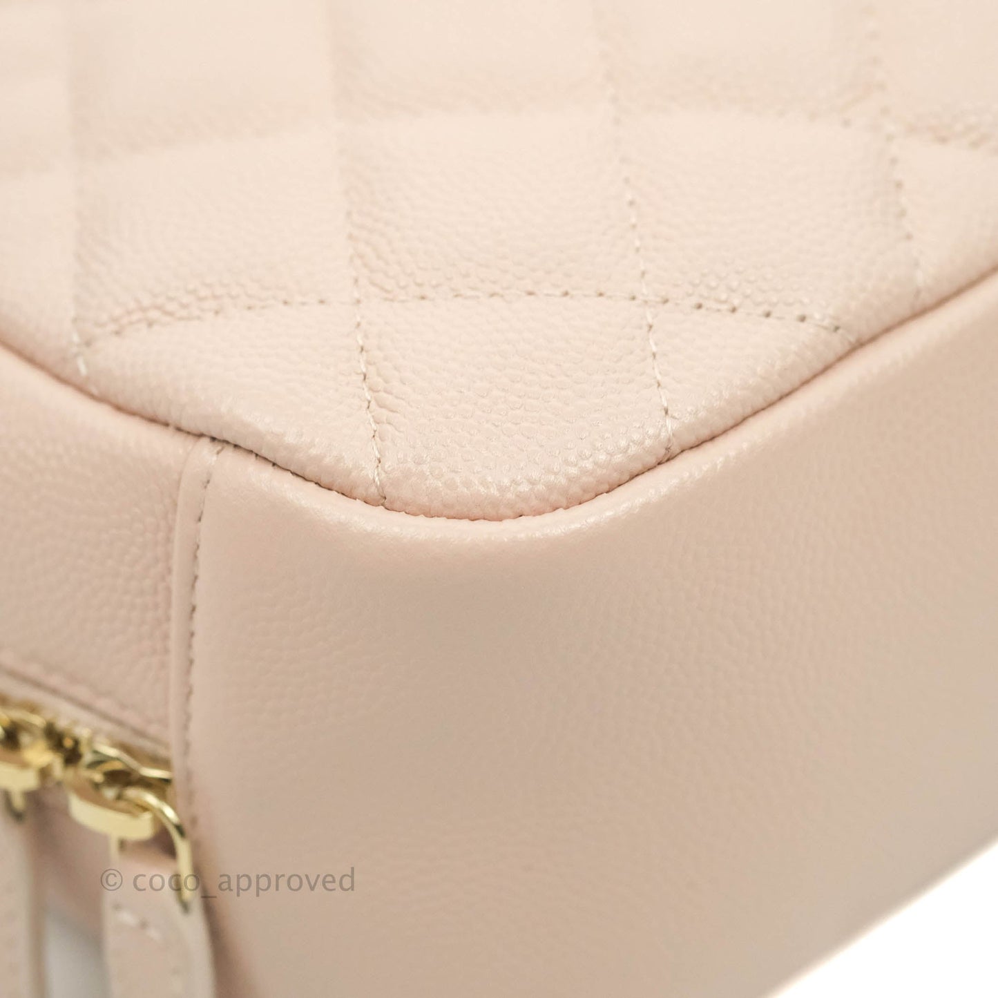 Chanel Large Classic Pouch Light Pink Caviar Gold Hardware