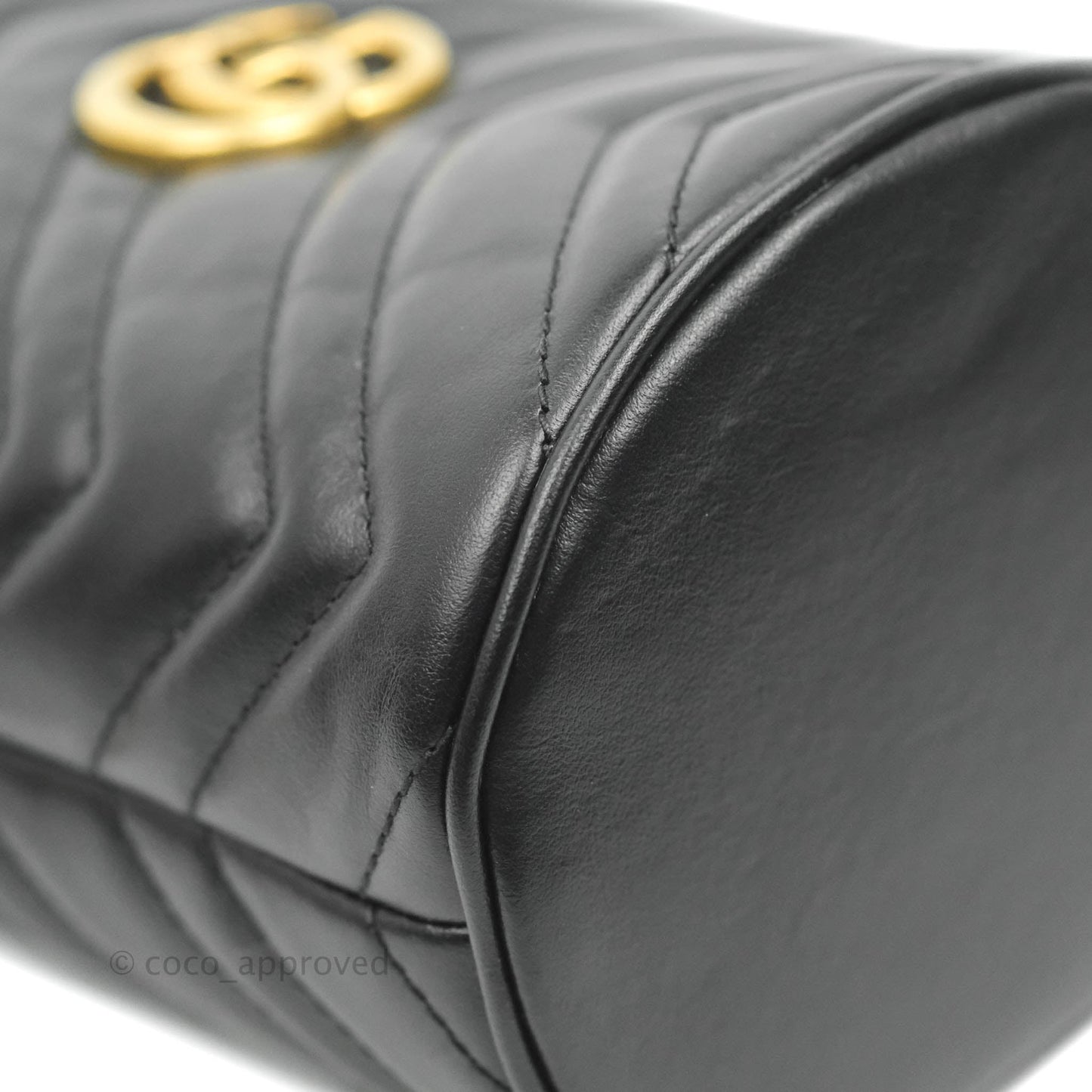 Gucci GG Marmont Mini Leather Bucket Bag Black