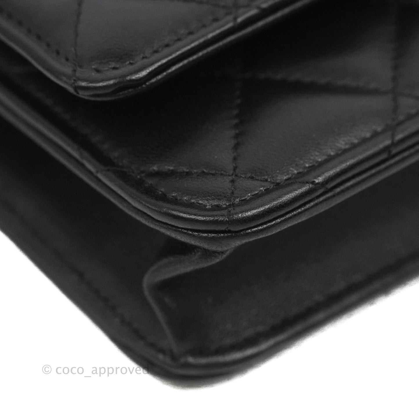 Chanel Quilted Classic Wallet on Chain WOC Black Lambskin Gold Hardware