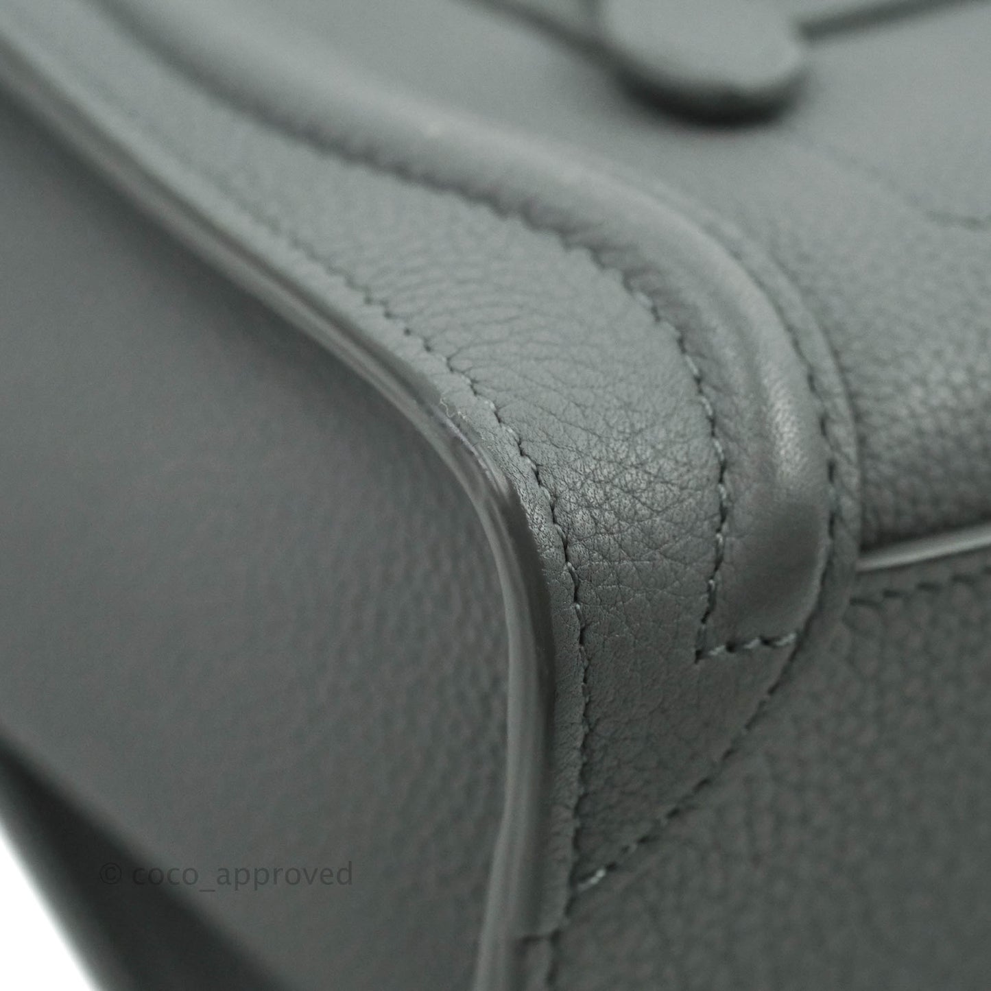 Celine Nano Luggage Grey Drummed Calfskin