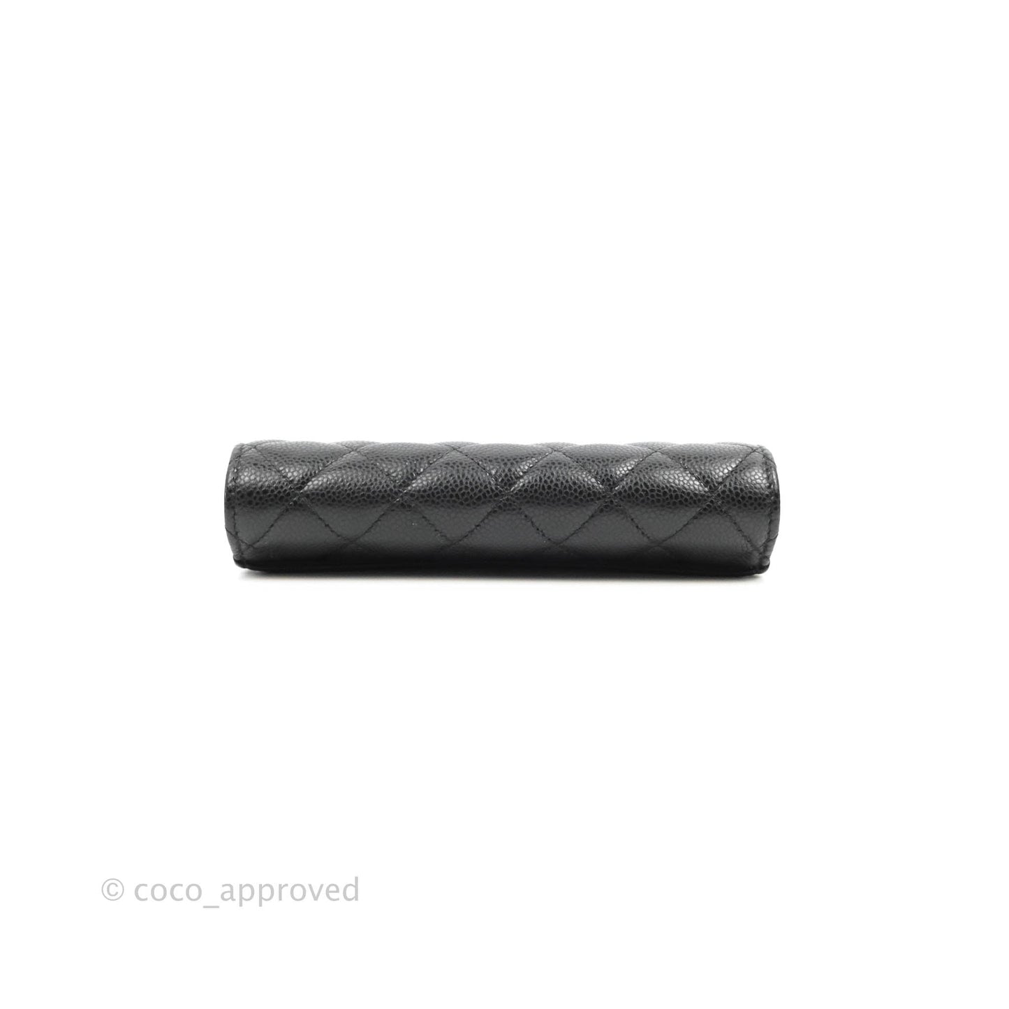 Chanel Classic Quilted Medium Flap Wallet Black Caviar Silver Hardware