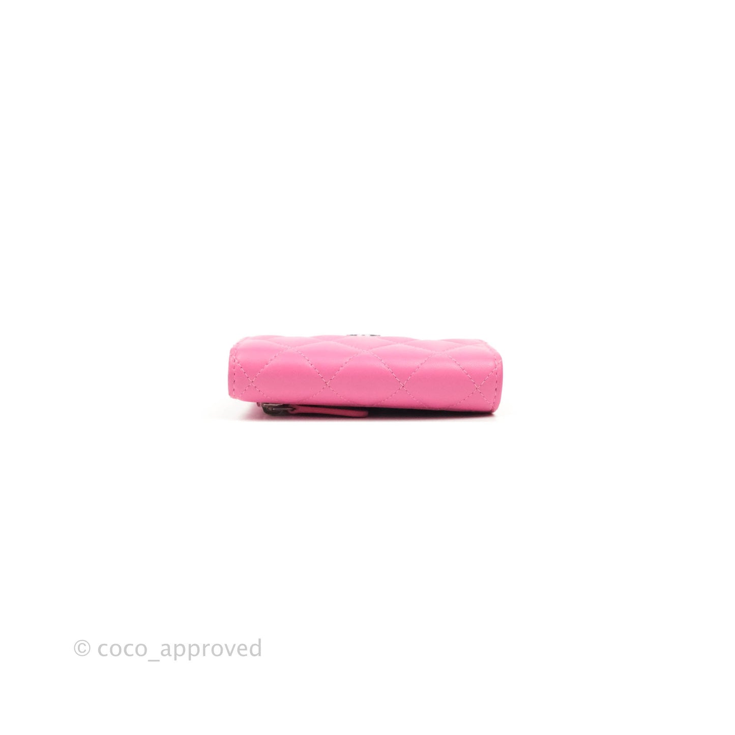 Chanel Classic Flap Wallet Pink Lambskin Silver Hardware