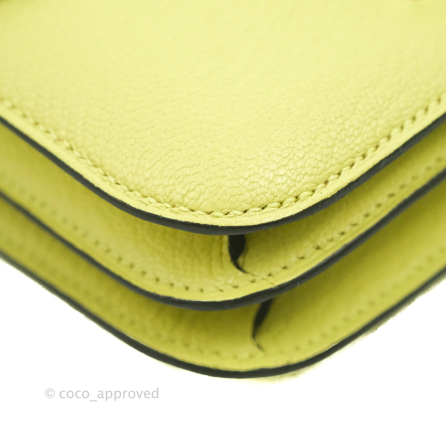 Hermès Constance Mini 18cm R9 Jaune Bourgeon Chevre Mysore Palladium Hardware