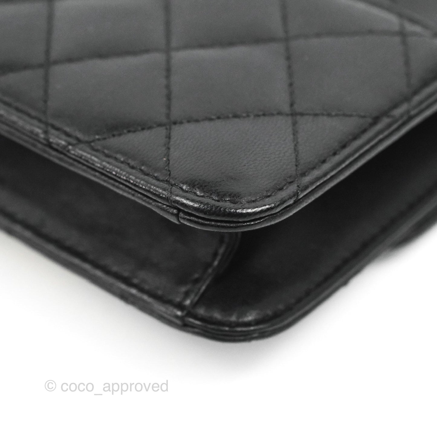 Chanel Mini Flap on Chain Black Calfskin Aged Gold Hardware