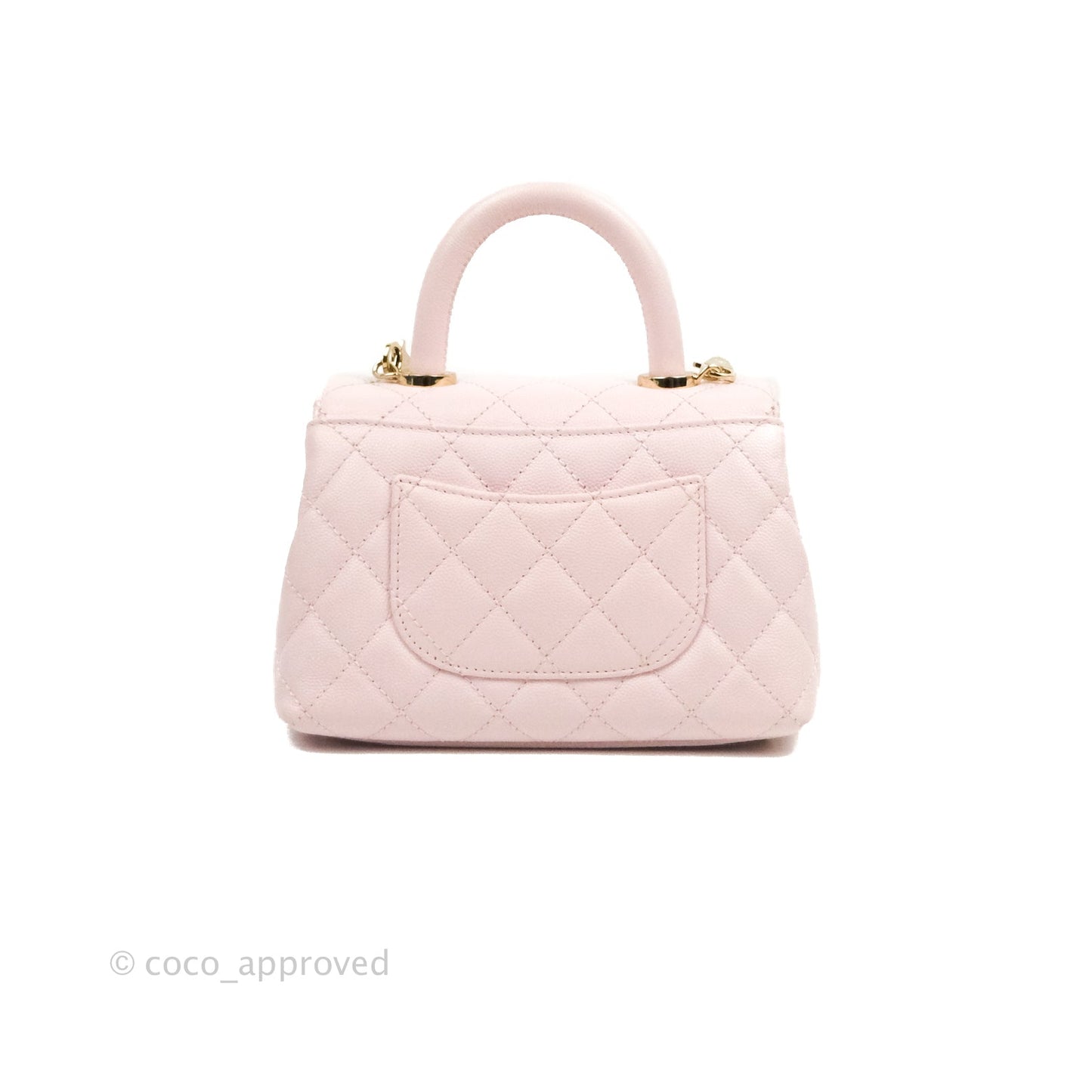 Chanel Mini Coco Handle Quilted Light Pink Caviar Gold Hardware