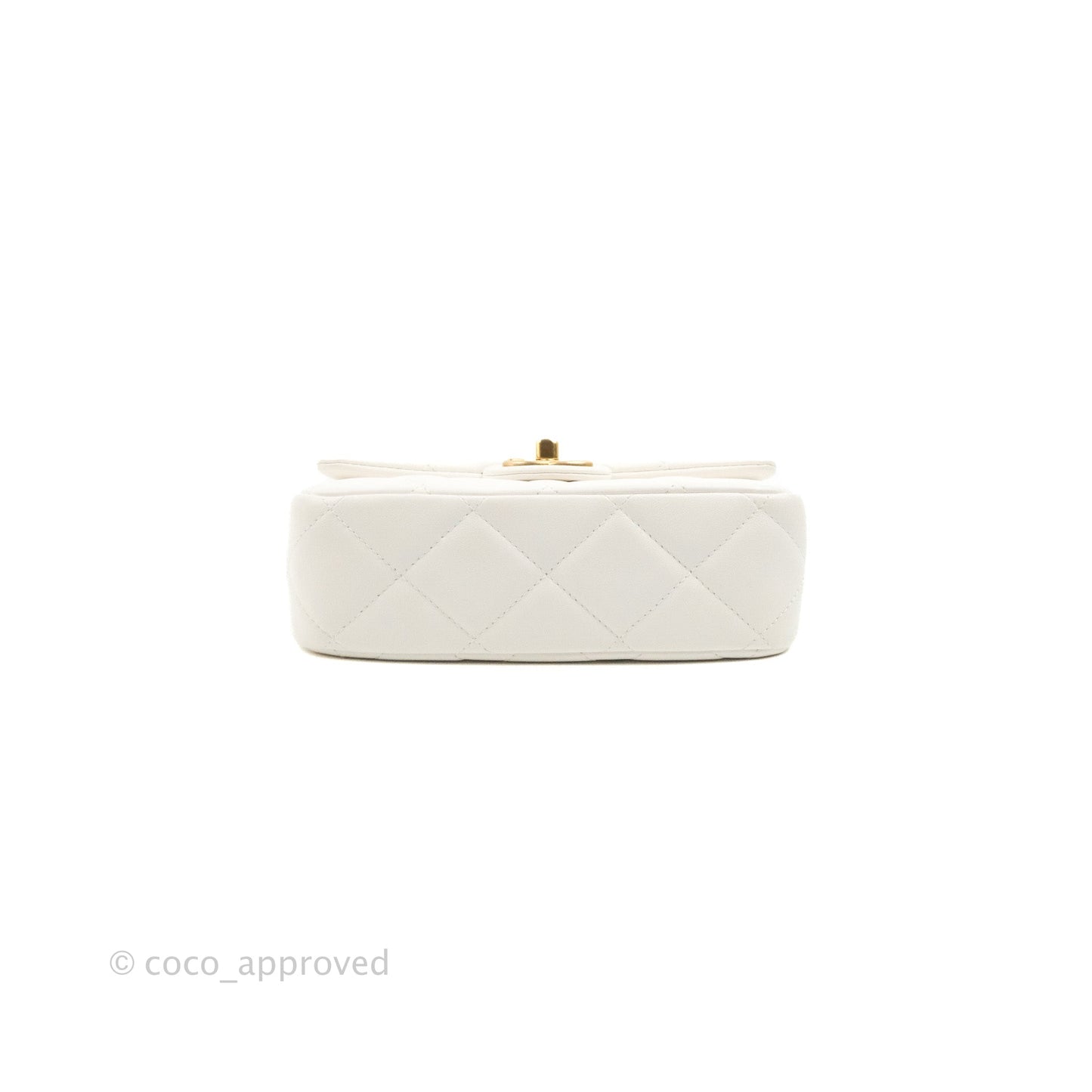 Chanel Quilted My Perfect Mini With Pearl White Lambskin Aged Gold Hardware