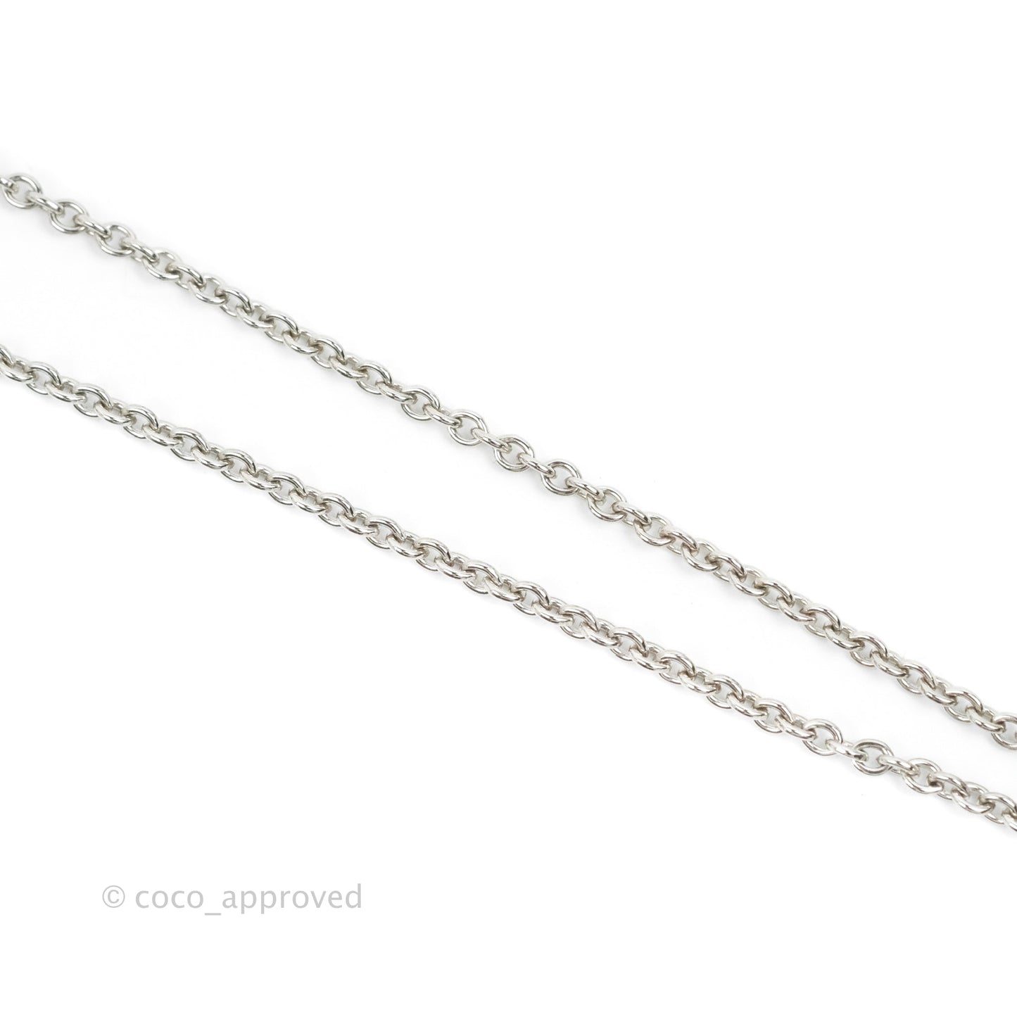 Chanel CC Crystal With Pearl Rhinestone Necklace Silver Tone 17K