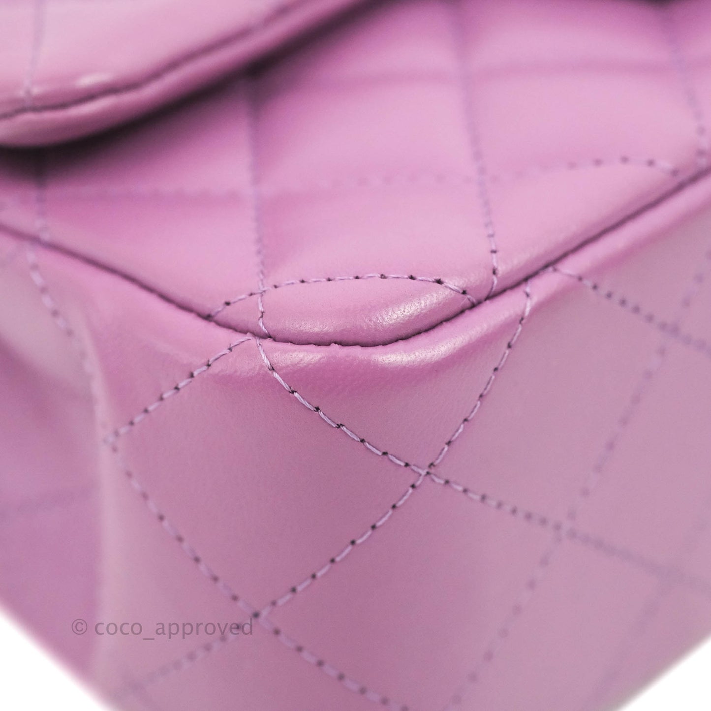 Chanel Quilted Mini Rectangular Flap Purple Lambskin Silver Hardware