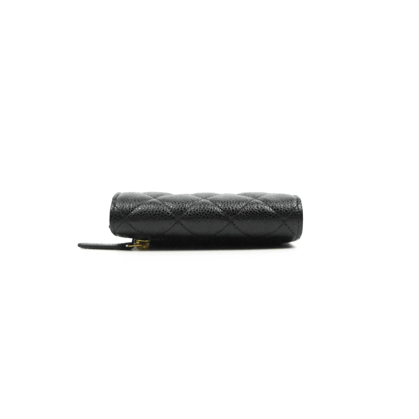 Chanel Classic Flap Wallet Black Caviar Gold Hardware⁣