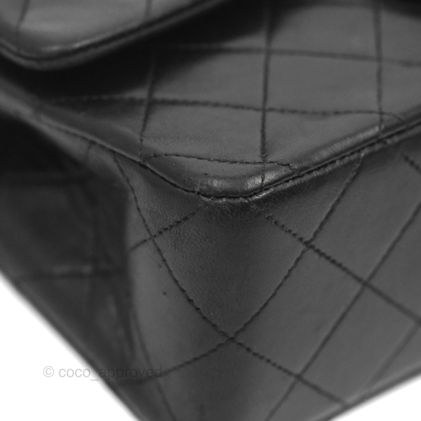Chanel Classic Vintage Double Flap M/L Black Lambskin Gold Hardware