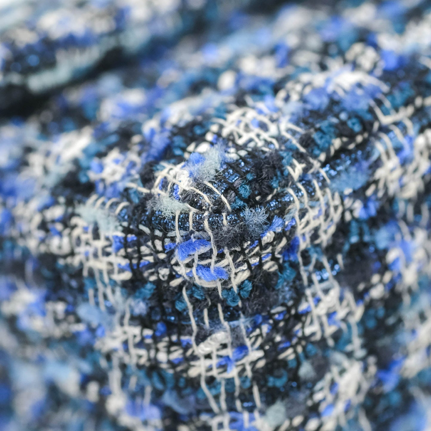 Chanel Mini Reissue 224 Blue Tweed Ruthenium Hardware