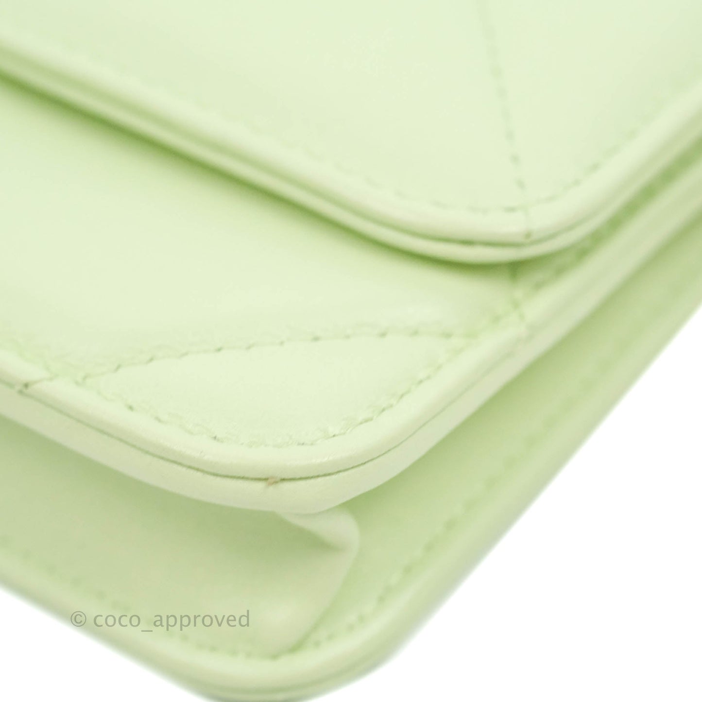 Chanel 19 Mini Clutch with Chain Light Green Lambskin Mixed Hardware 22C