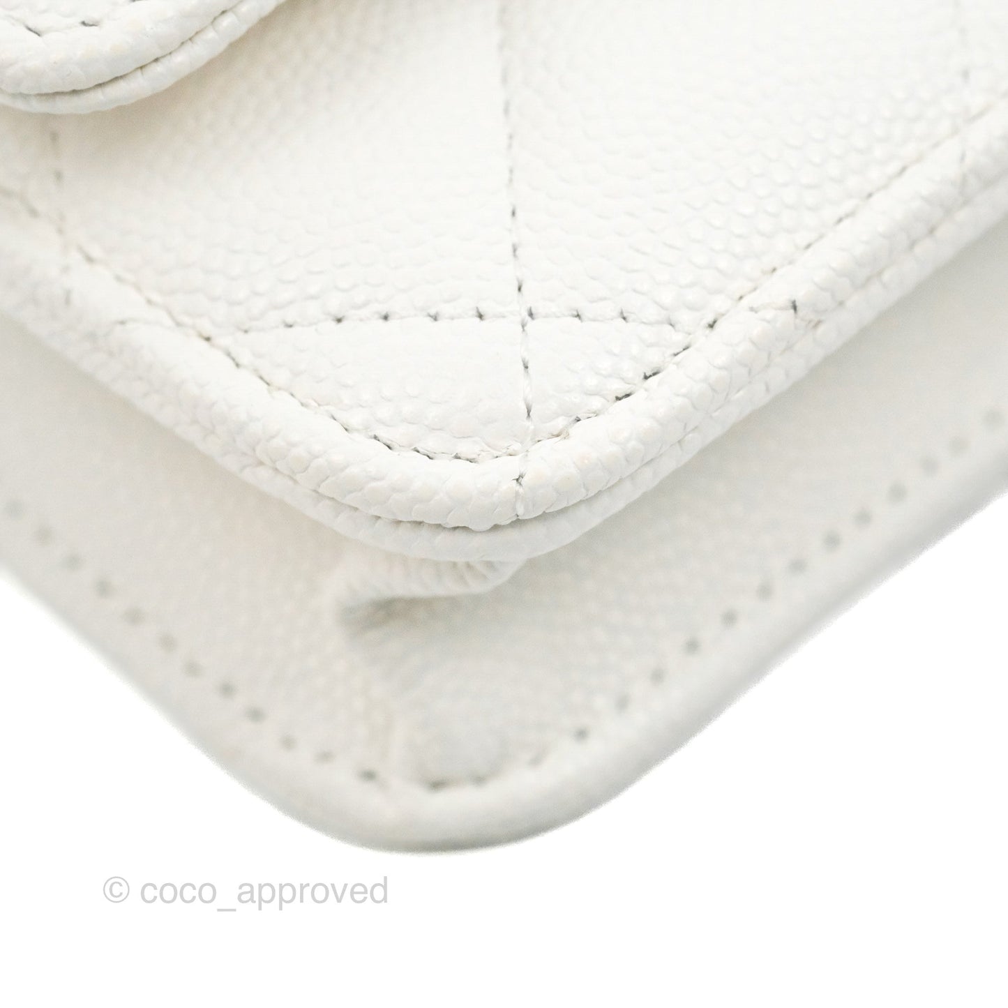 Chanel Quilted Classic Wallet on Chain WOC White Caviar Gold Hardware