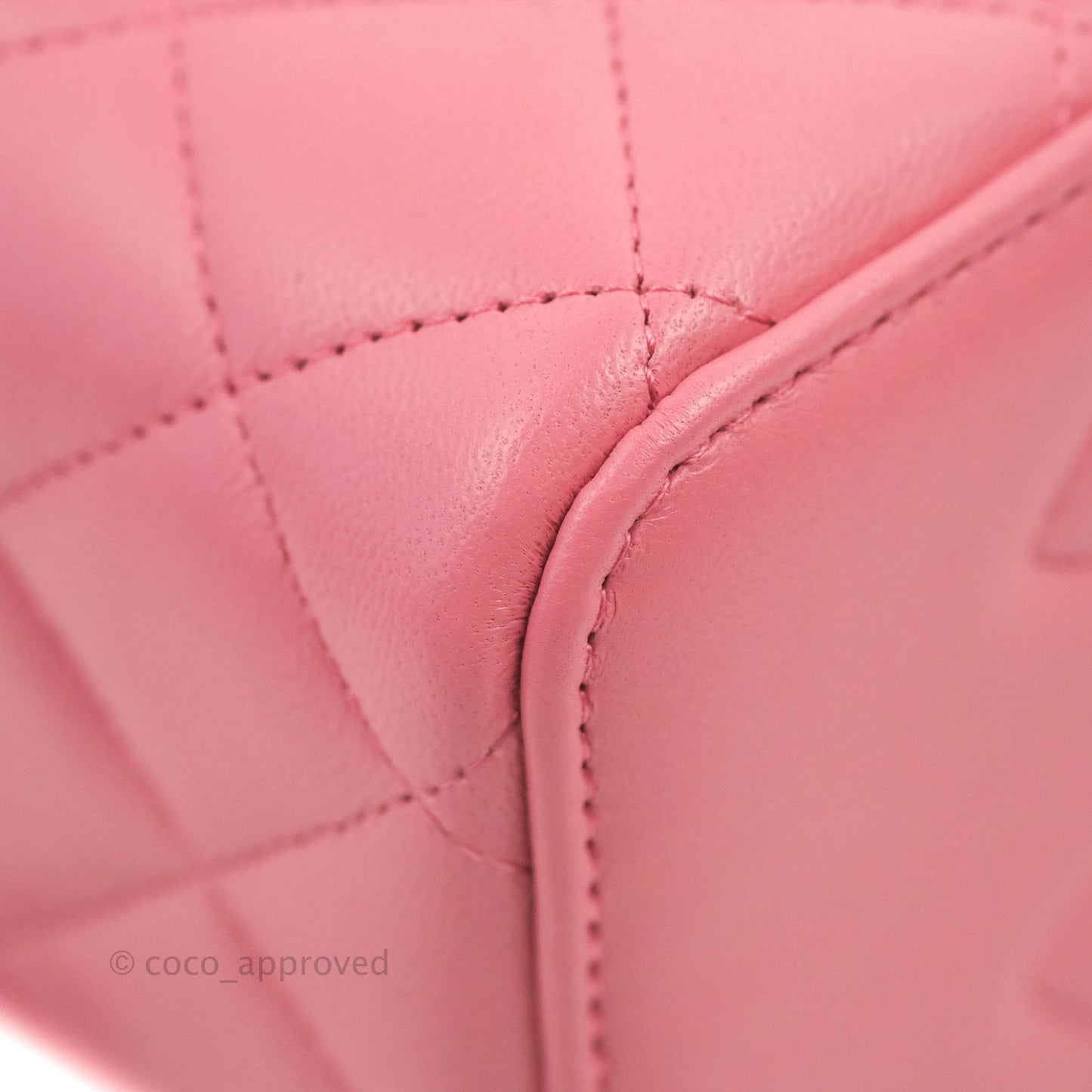 Chanel Vanity Rectangular Top Handle Pink Lambskin Gold Hardware