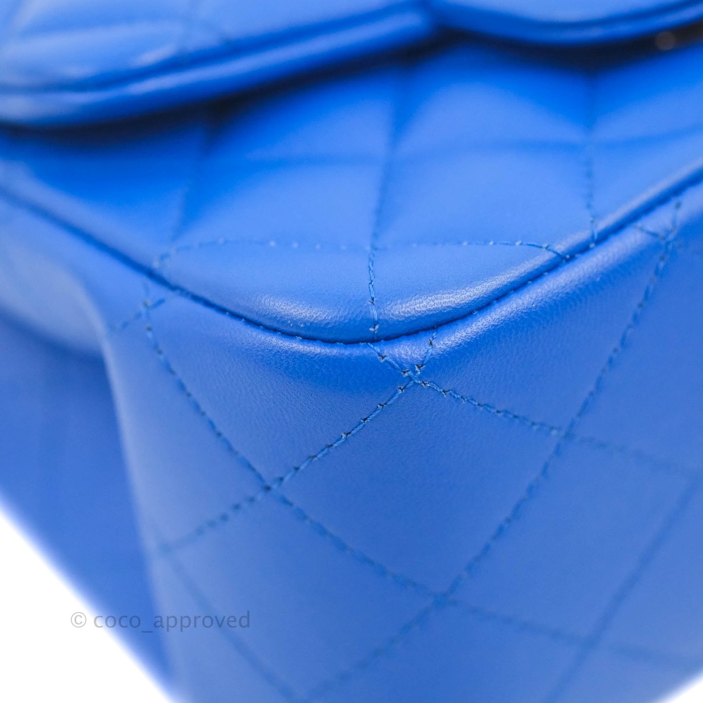 Chanel Mini Square Blue Lambskin Gold Hardware