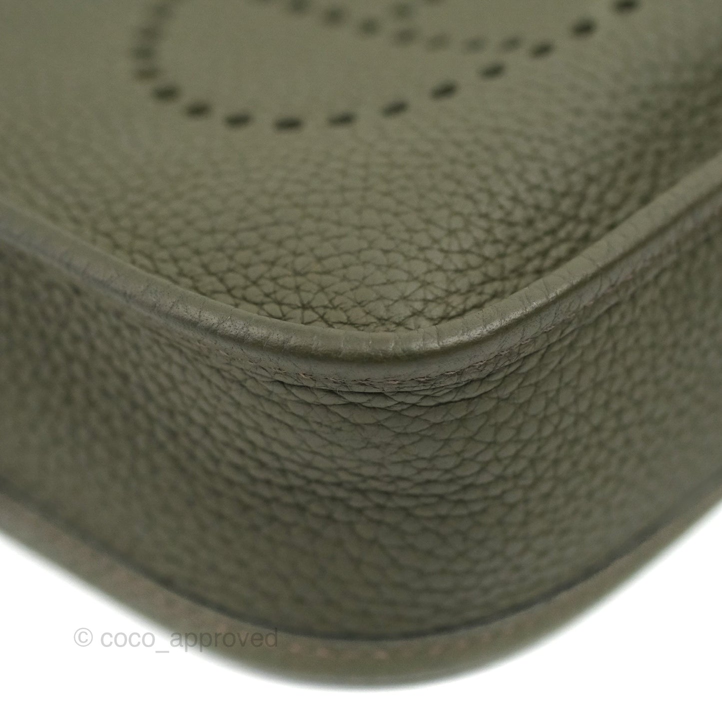 Hermès Mini Evelyne 16 Vert De Gris Clemence Gold Hardware