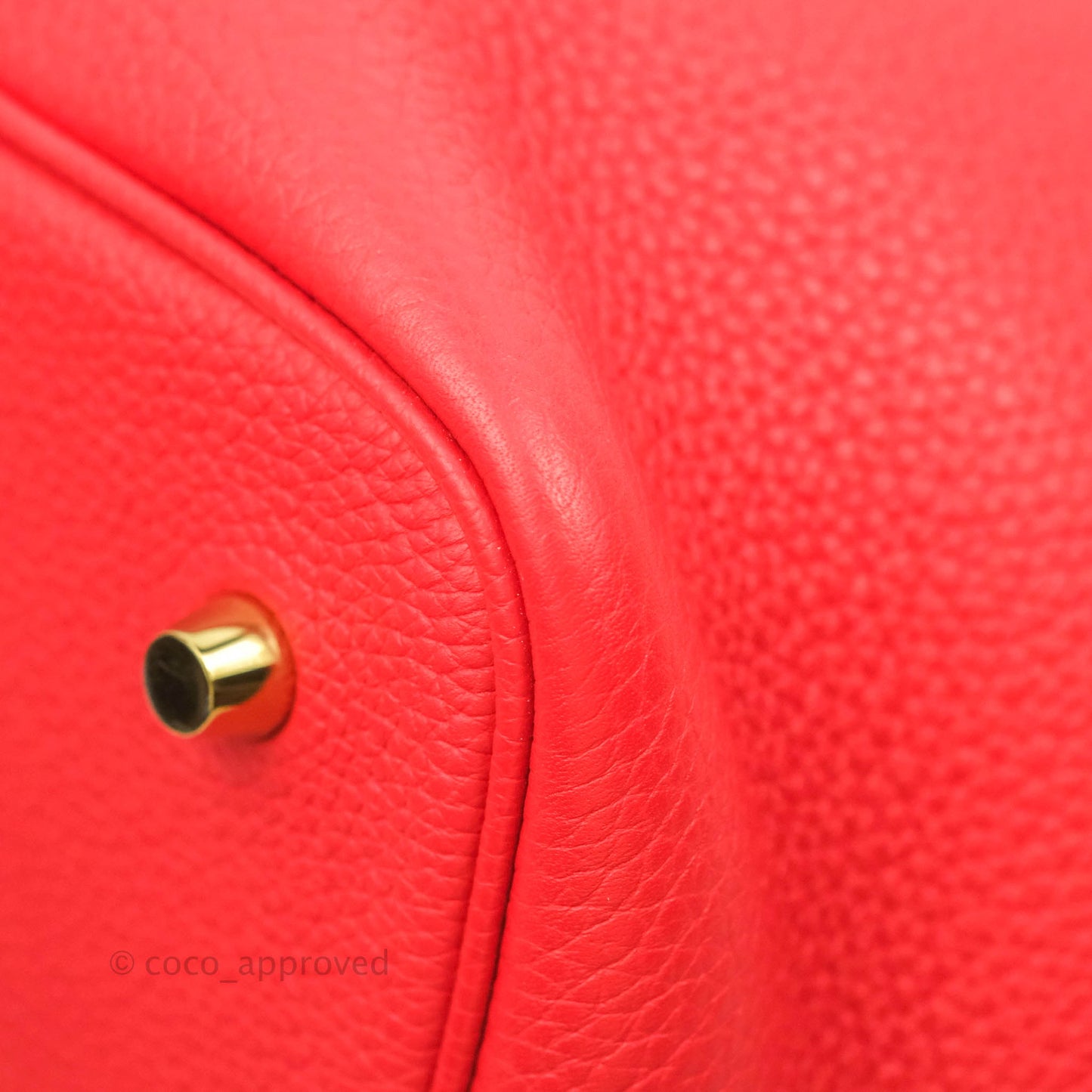 Hermès Picotin 22 Clemence Rouge de Coeur Gold Hardware