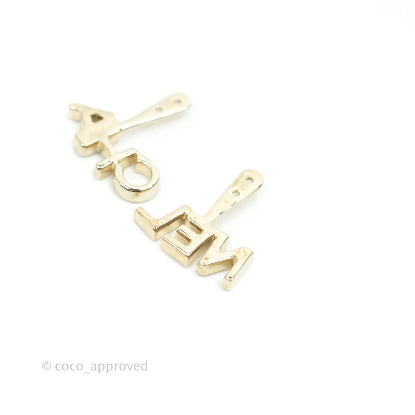 Chanel CC Pearl Rhinestone Earrings Gold Tone 21A