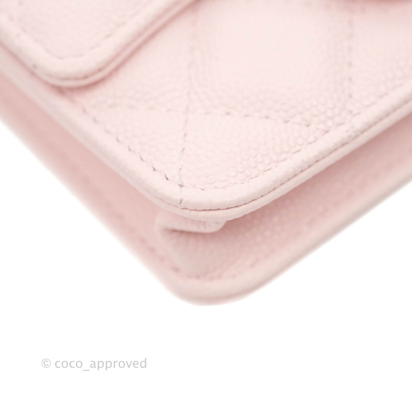 Chanel Mini Wallet With Chain Light Pink Caviar Gold Hardware