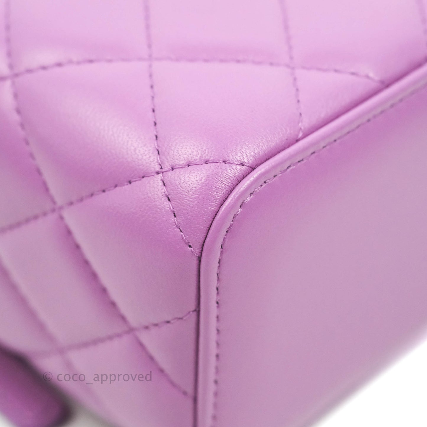 Chanel Classic Mini Pearl Crush Vanity With Chain Purple Lambskin Aged Gold Hardware