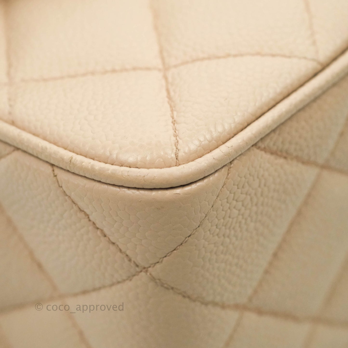 Chanel Vintage CC Large Square Shoulder Bag Dusty Pink Caviar 24K Gold Hardware