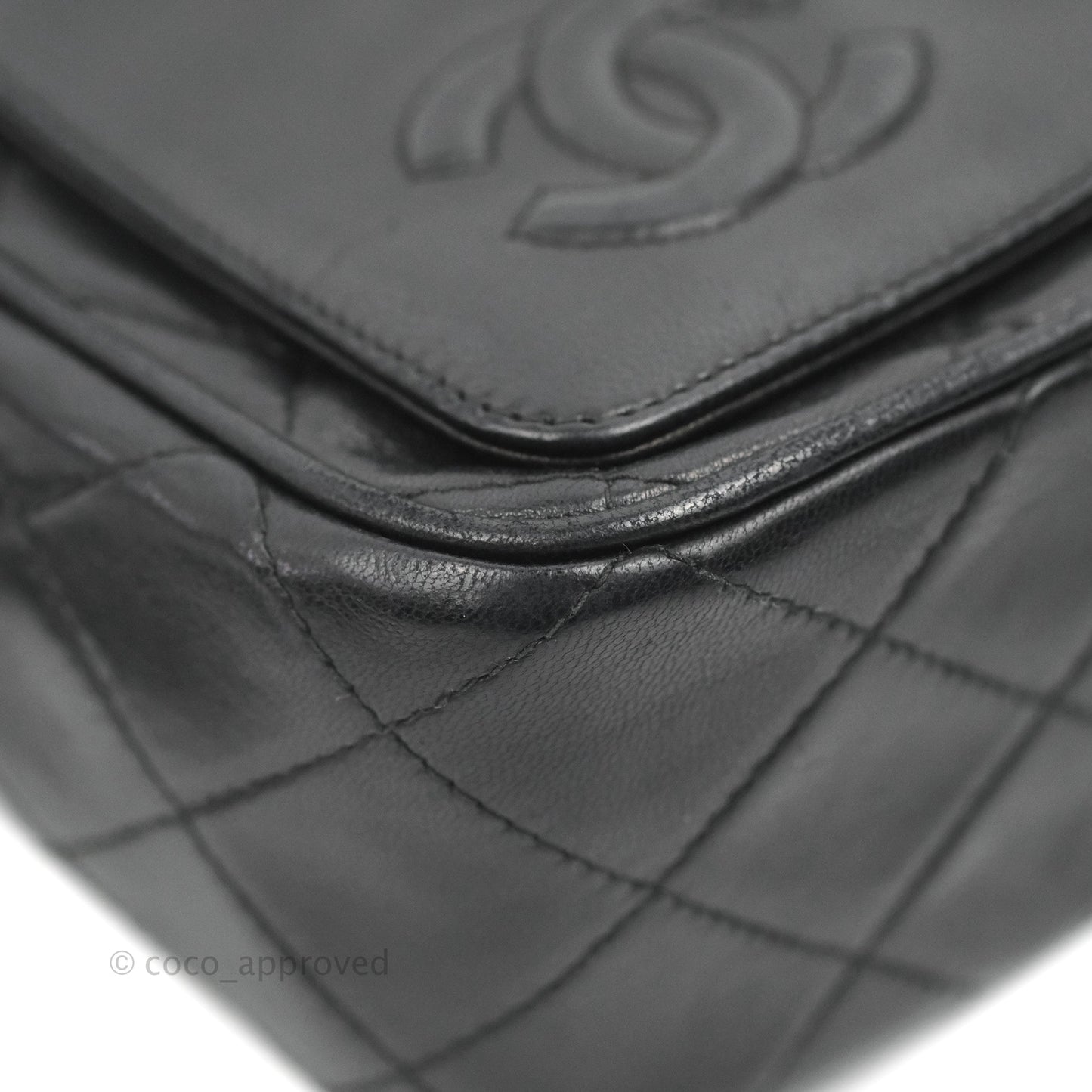Chanel Vintage Small Camera Bag Black Lambskin Gold Hardware