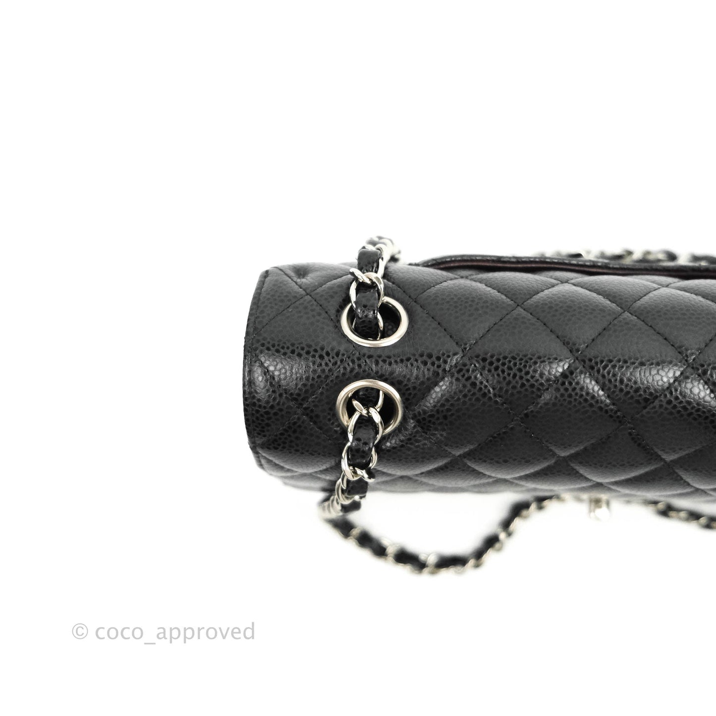 Chanel Classic Double Flap M/L Black Caviar Silver Hardware