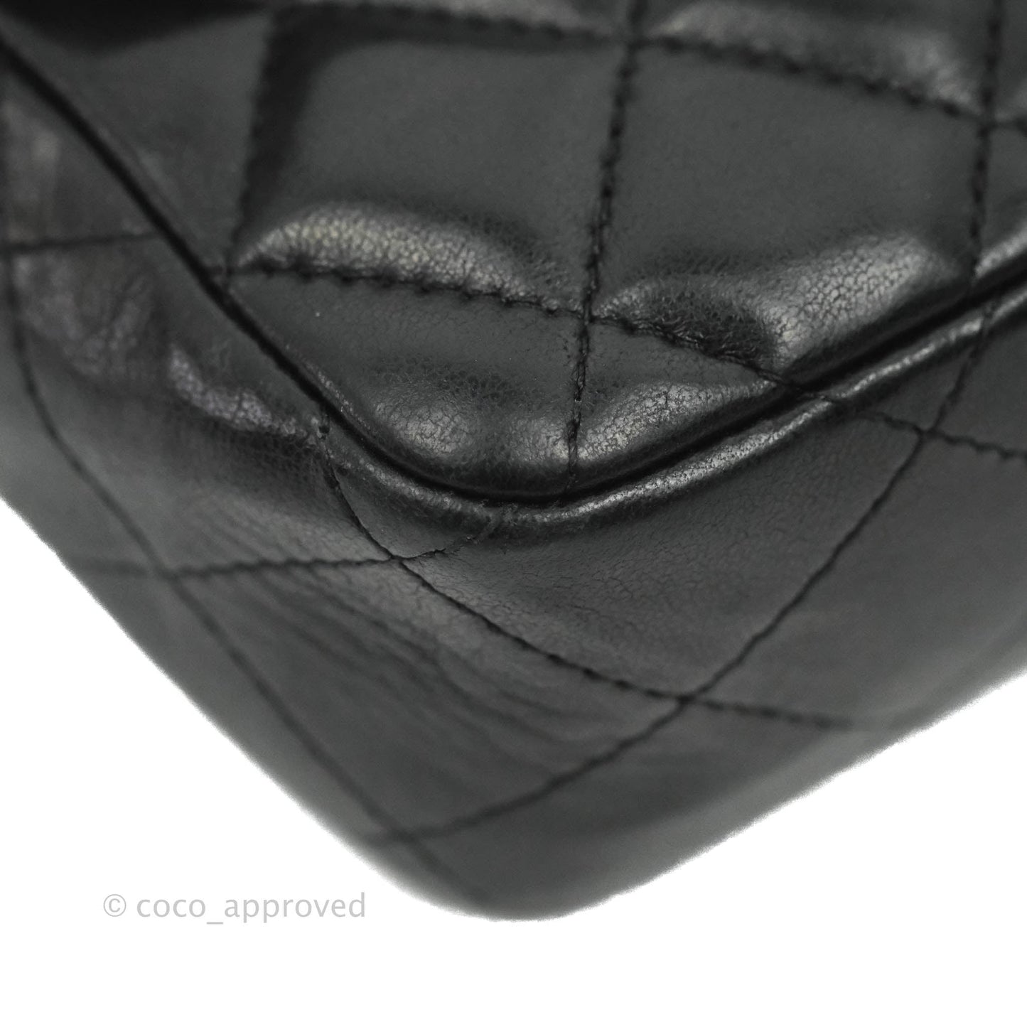 Chanel Quilted East West Flap Bag Black Lambskin Silver Hardware