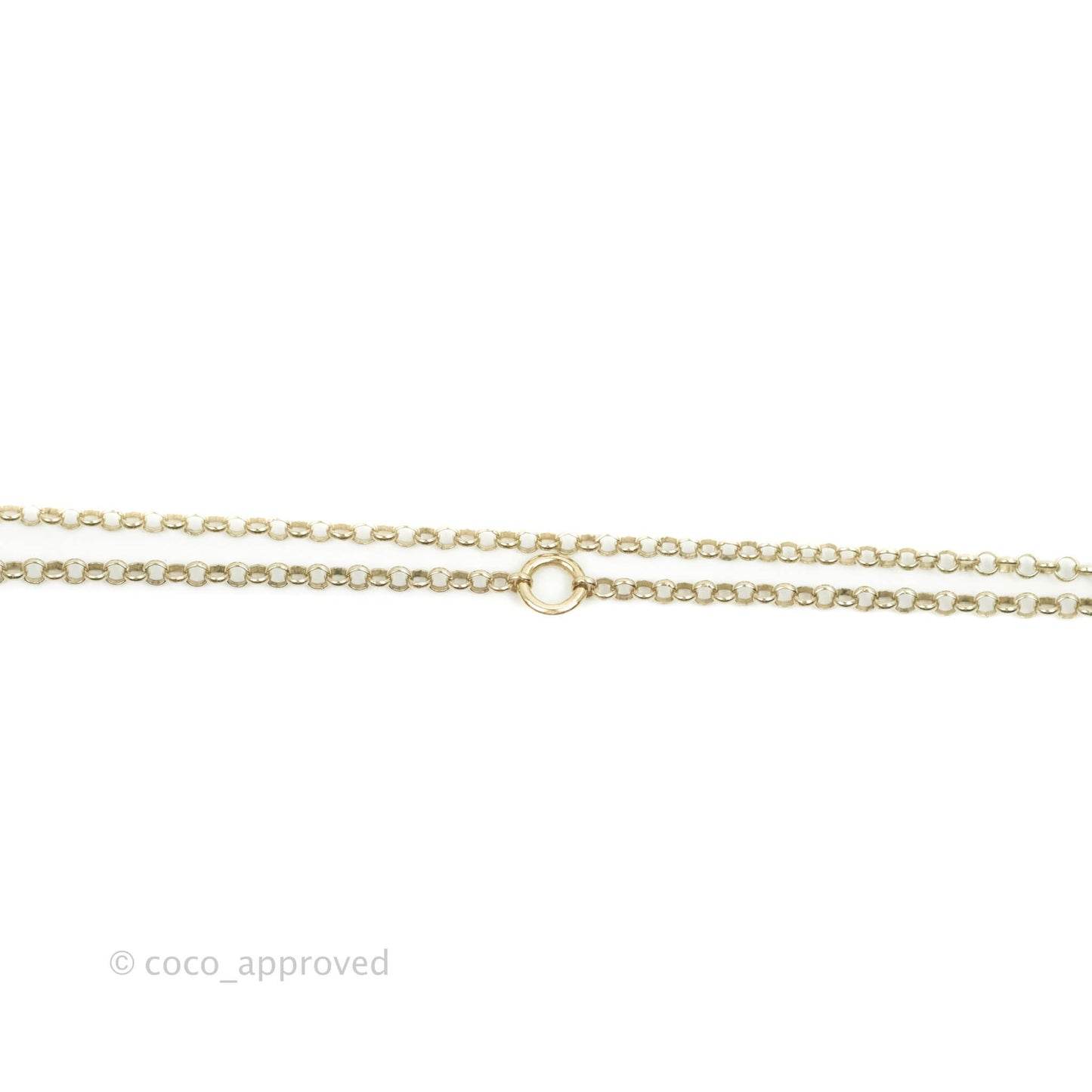 Chanel Crystal CC Pearl Heart Pendant Necklace Gold Tone 21B