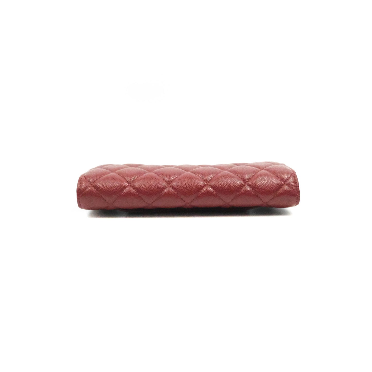 Chanel Caviar Quilted Long Flap Wallet Burgundy Caviar Gold Hardware