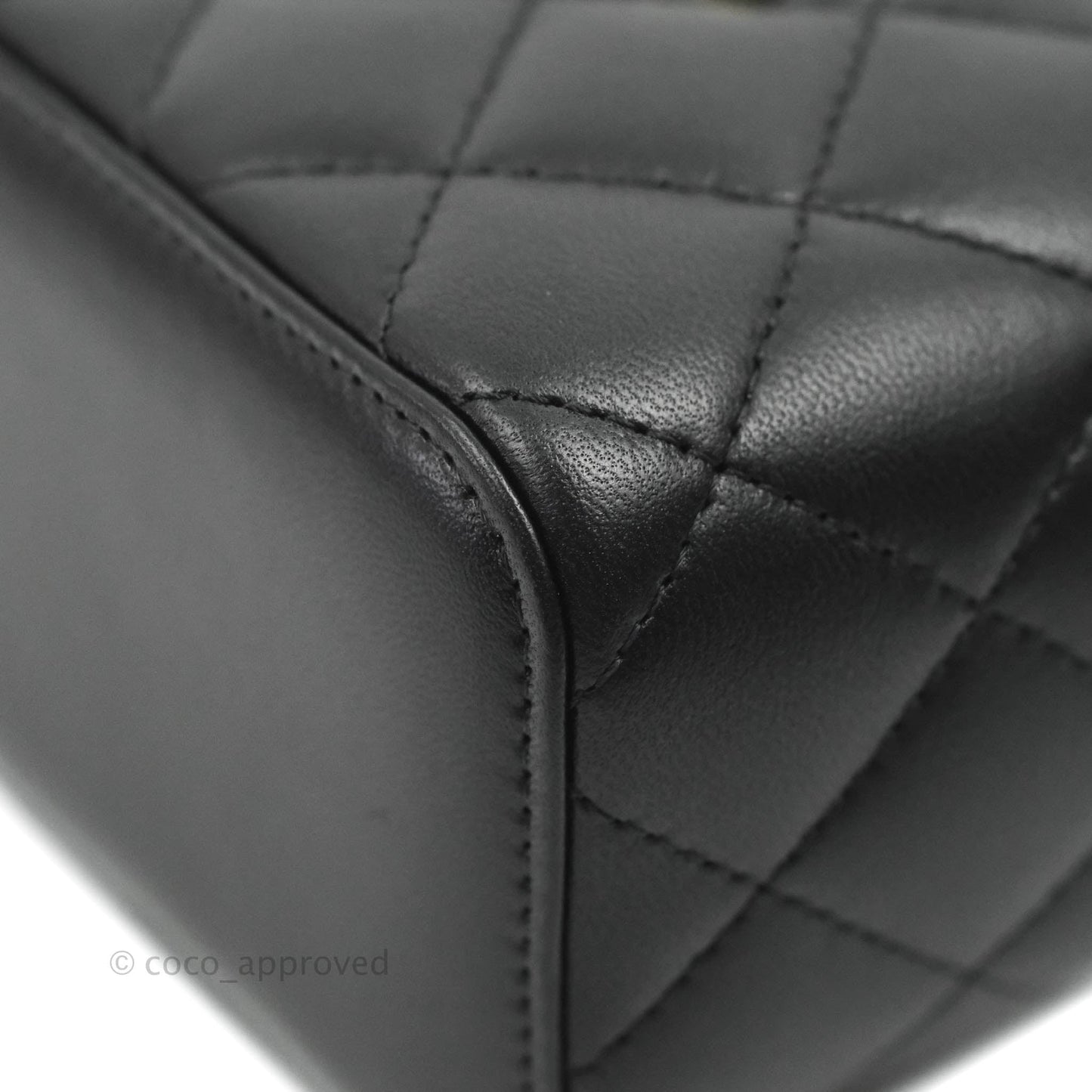Chanel Mini Vanity With Pearl Chain Black Lambskin Gold Hardware