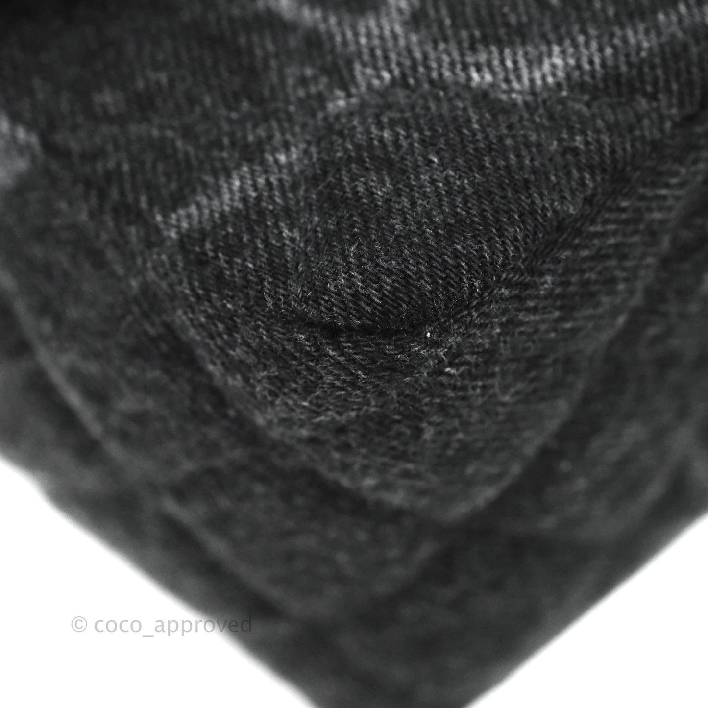 Chanel Quilted Mini Square Black Denim Silver Hardware