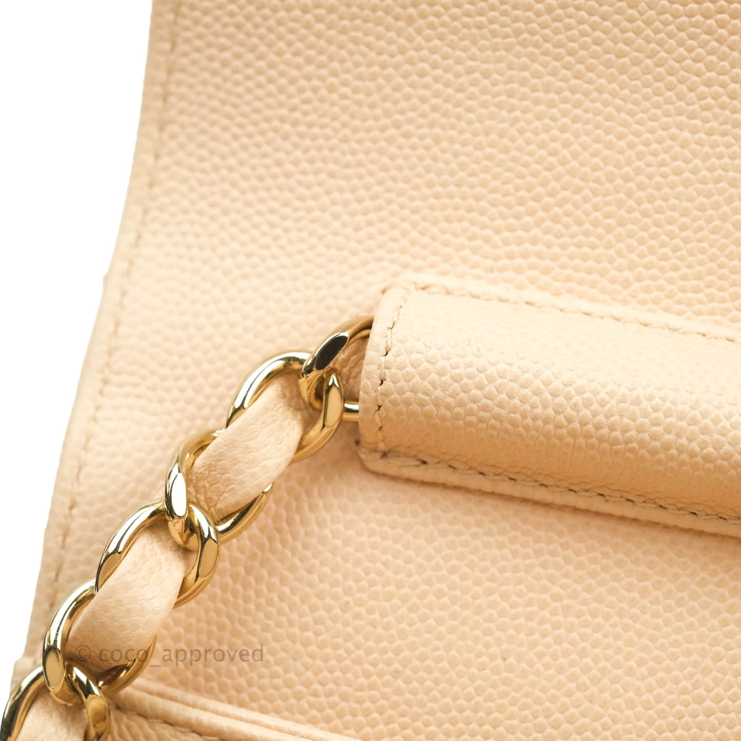 Chanel Quilted Like The Wallet Medium Flap Light Beige Caviar Gold Hardware 22C