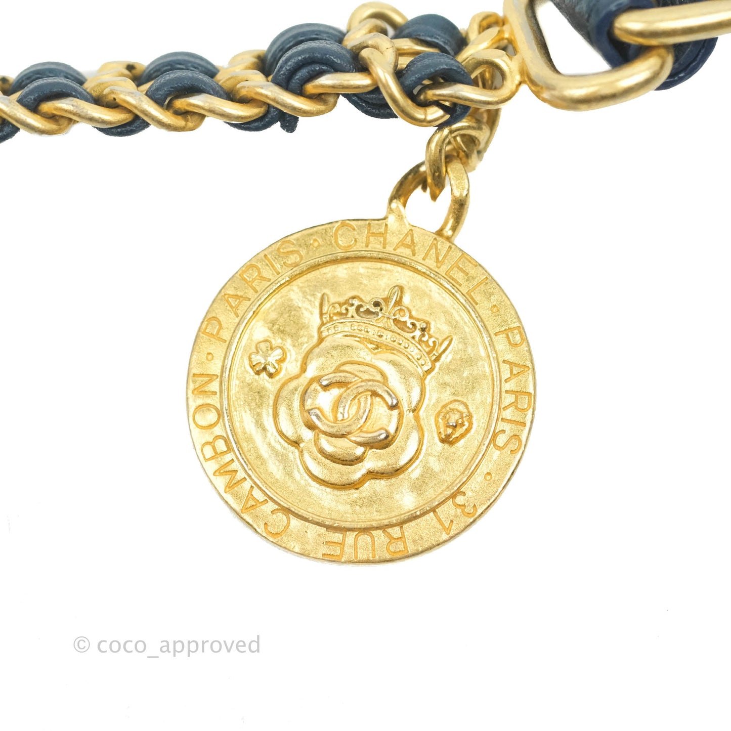Chanel Mini Flap Bag Coin Charm Soul Chain Navy Caviar Aged Gold Hardware 21A