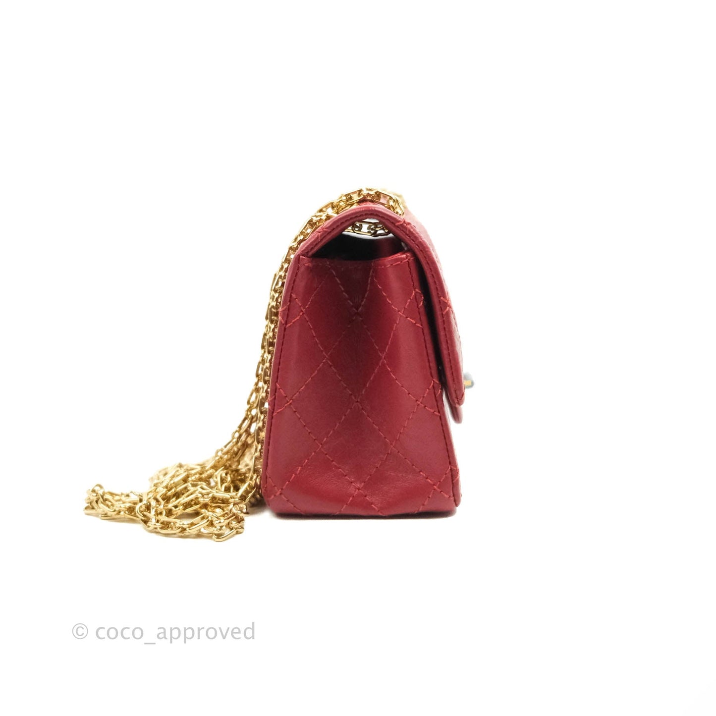 Chanel Mini Reissue 224 Red Aged Calfskin Gold Hardware 19S