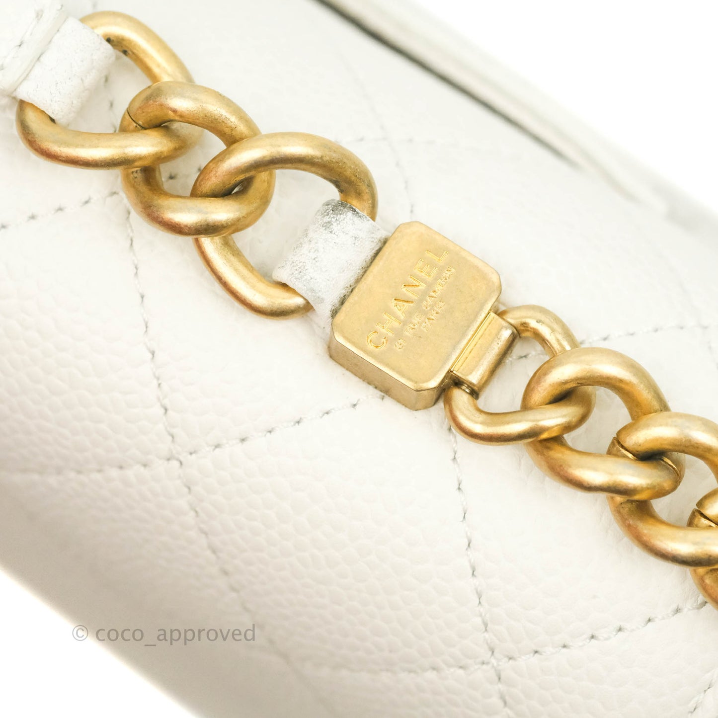 Chanel Chic Affinity Small Grained Calfskin Ivory Gold Hardware